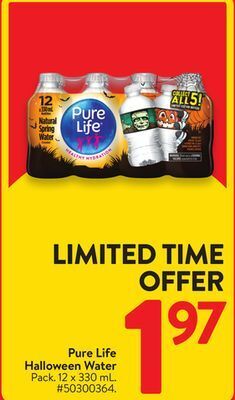 Walmart Pure life halloween water offer
