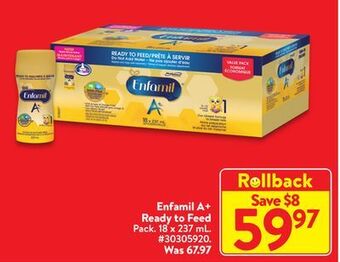 Walmart Enfamil a+ ready to feed offer