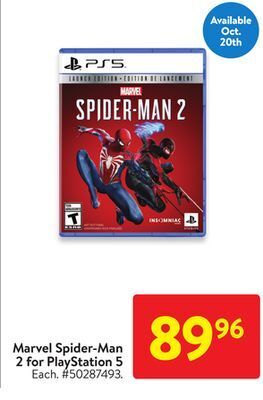 Walmart Marvel spider-man 2 for playstation 5 offer