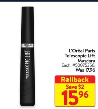 Walmart L'oréal paris telescopic lift mascara offer