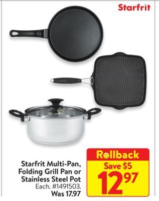 Walmart Starfrit multi-pan, folding grill pan or stainless steel pot offer