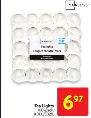 Walmart Mainstays tea lights offer