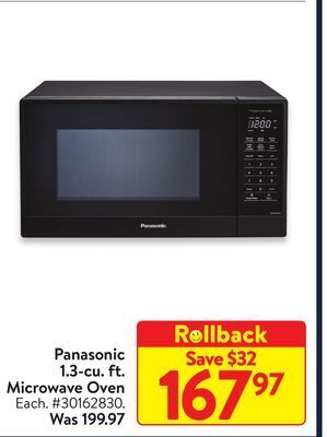 Walmart Panasonic 1.3-cu. ft. microwave oven offer