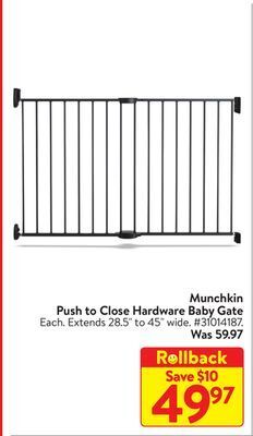 Walmart Munchkin push to close hardware baby gate offer