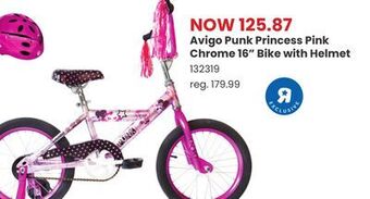 Toys R us Avigo punk princess pink chrome 16 bike with helmet offer