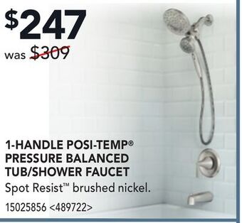 Lowe's Moen 1-handle posi-temp pressure balanced tub/shower faucet offer