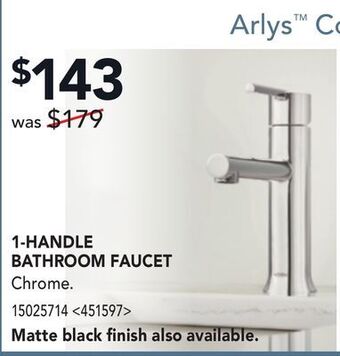 Lowe's Moen 1-handle bathroom faucet offer