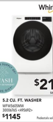 Lowe's Whirlpool 5.2 cu. ft. washer offer