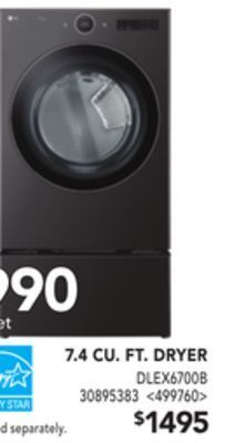 Lowe's Lg 7.4 cu. ft. dryer offer