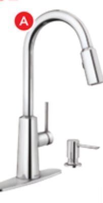 Lowe's Moen nori pull-down kitchen faucets chrome finish offer