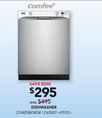 Lowe's Comfee dishwasher offer