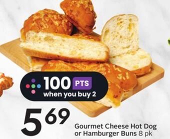 Sobeys Gourmet cheese hot dog or hamburger buns offer