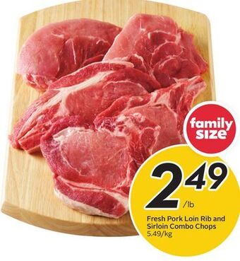 Sobeys Fresh pork loin rib and sirloin combo chops offer