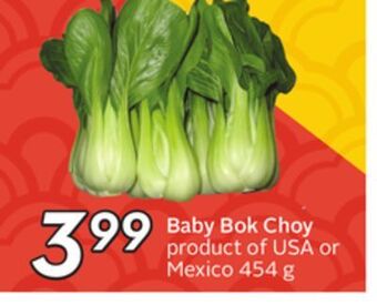 Sobeys Baby bok choy offer