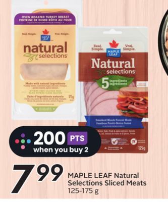 Sobeys Natural selections sliced meats offer
