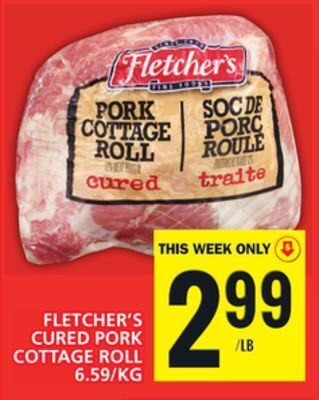Food Basics Fletcher's cured pork cottage roll offer