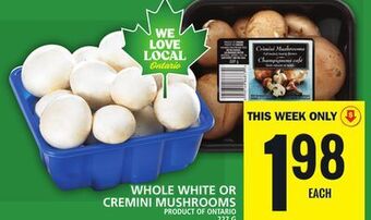 Food Basics Whole white or cremini mushrooms offer