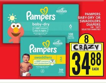 Food Basics Pampers baby-dry or swaddlers diapers offer
