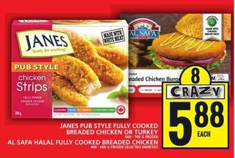 Food Basics Janes pub style fully cooked breaded chicken or turkey or al safa halal fully cooked breaded chicken offer