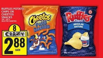 Food Basics Ruffles potato chips or cheetos snacks offer