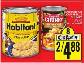 Food Basics Habitant or campbell's chunky soup offer