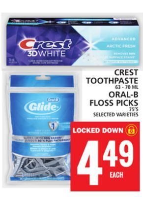 Food Basics Crest toothpaste or oral-b floss picks offer