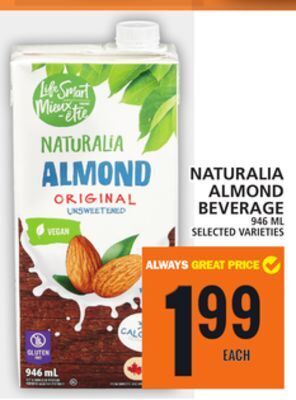 Food Basics Naturalia almond beverage offer
