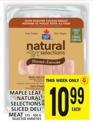 Food Basics Maple leaf natural selections sliced deli meat offer