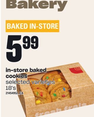 Loblaws In-store baked cookies, 18's offer
