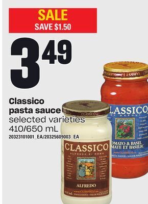 Loblaws Classico pasta sauce, 410/650 ml offer