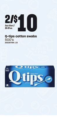 Loblaws Q-tips cotton swabs, 500's offer