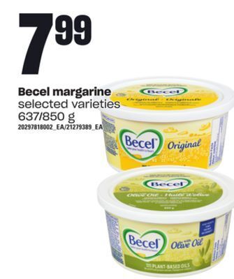 Loblaws Becel margarine, 637/850 g offer