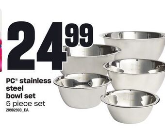 Loblaws Pc stainless steel bowl set offer