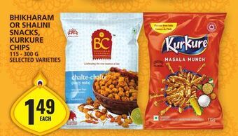 Food Basics Bhikharam or shalini snacks, kurkure chips offer