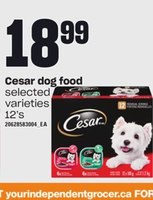 Independent Grocer Cesar dog food, 12's offer