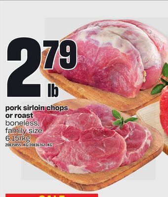 Independent Grocer Pork sirloin chops or roast offer