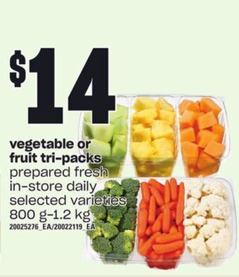 Independent Grocer Vegetable or fruit tri-packs, 800 g-1.2 kg offer