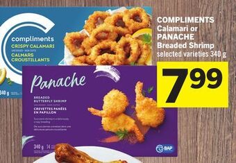 Foodland Compliments calamari or panache breaded shrimp selected varieties 340 g offer