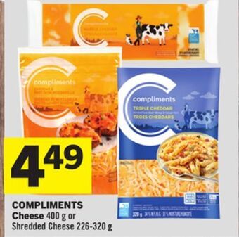Foodland Compliments cheese 400 g or shredded cheese 226-320 g offer