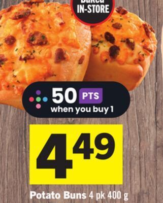 Foodland Potato buns 4 pk 400 g offer