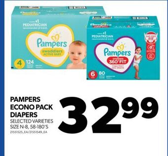 Real Canadian Superstore Pampers econo pack diapers, 58-180's offer