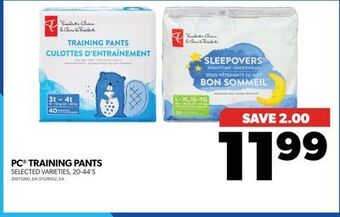 Real Canadian Superstore Pc training pants, 20-44's offer