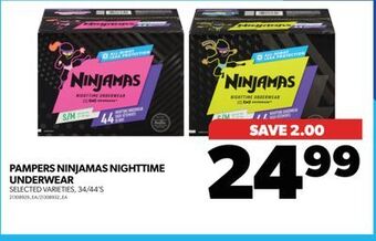 Real Canadian Superstore Pampers ninjamas nighttime underwear, 34/44's offer