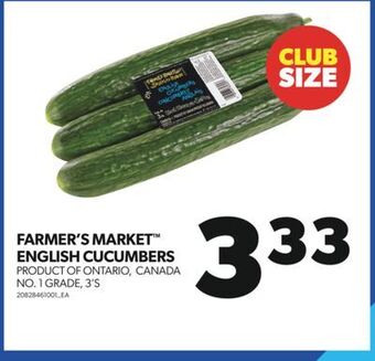 Real Canadian Superstore Farmer's market english cucumbers, 3's offer