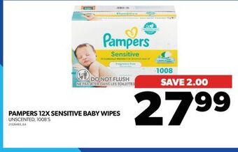 Real Canadian Superstore Pampers 12x sensitive baby wipes, 1008's offer