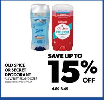 Real Canadian Superstore Old spice or secret deodorant offer