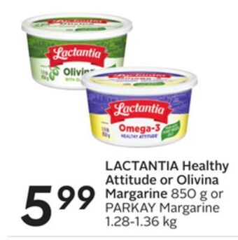 Sobeys Lactantia healthy attitude or olivina margarine offer