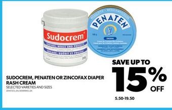 Real Canadian Superstore Sudocrem, penaten or zincofax diaper rash cream offer
