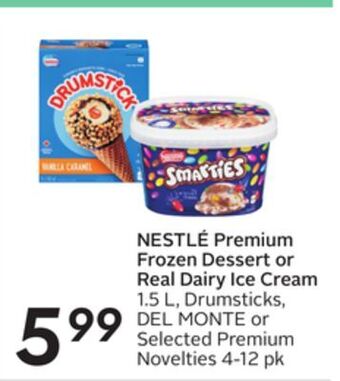 Sobeys Nestlé premium frozen dessert or real dairy ice cream offer