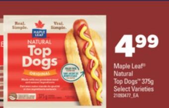 Real Canadian Superstore Maple leaf natural top dogs , 375g offer